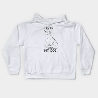 i love my dog Kids Hoodie